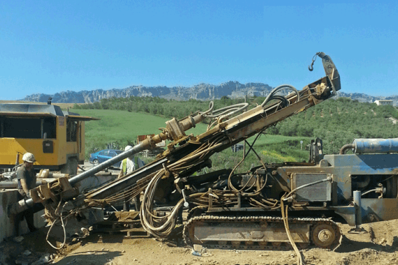 Micropilotes anclados para rehabilitación Carretera MA-3403 en Almogia, Málaga
